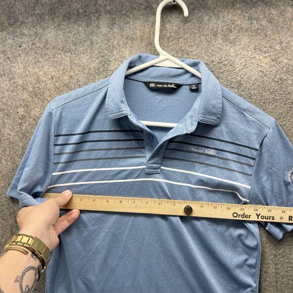 Travis Mathew Polo Shirt Mens Medium Blue Pebble Beach Golf Links Performance - Picture 5 of 14